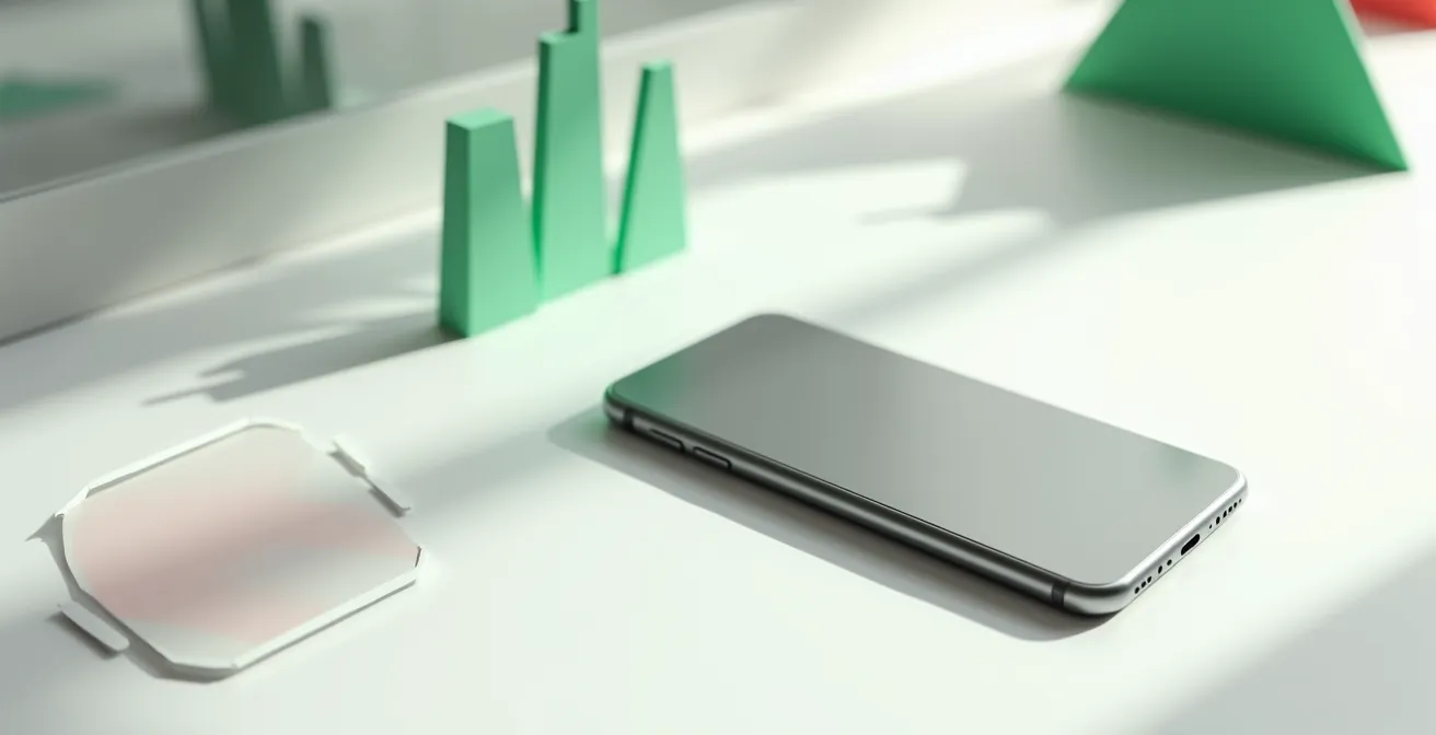 Visualización minimalista del equilibrio entre protección antivirus y consumo de batería en dispositivos Android