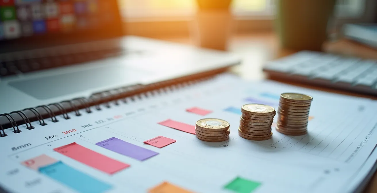 Calendario visual mostrando estrategia de rotación de plataformas de streaming para maximizar ahorro