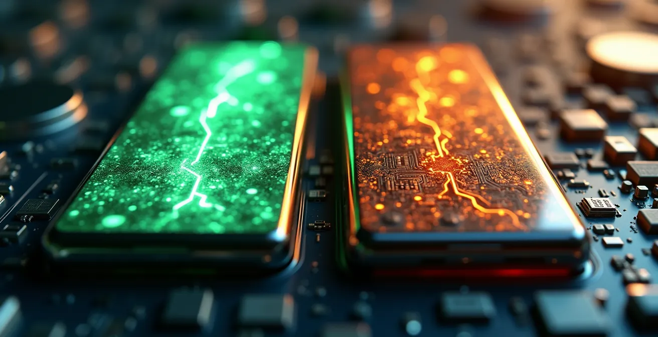 Comparación visual entre protocolos WireGuard y OpenVPN mostrando consumo de batería