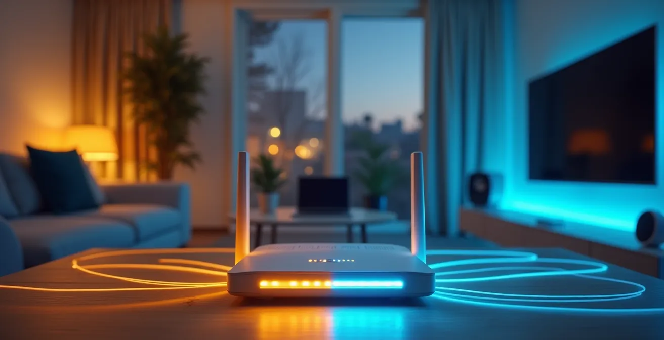 Diagrama visual mostrando la separación entre red principal y red de invitados para dispositivos IoT