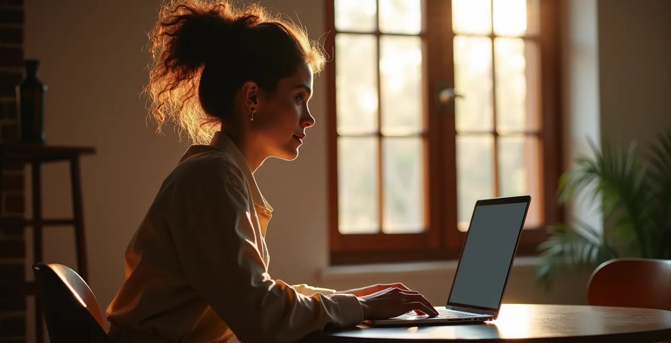 Configuración profesional con luz natural de ventana para videollamadas