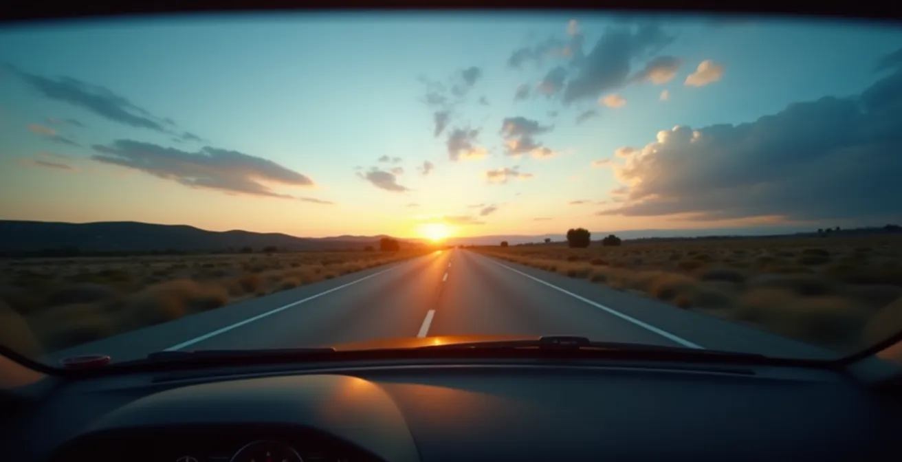 Comparación de modos de color en pantalla durante conducción diurna y nocturna