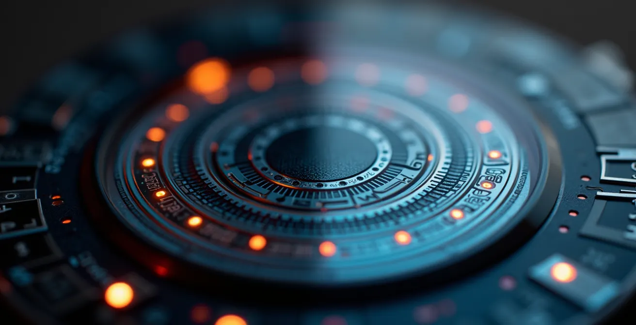 Detalle macro de sensor cardíaco en dispositivo wearable